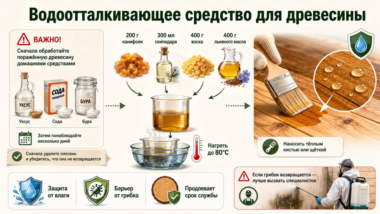 Водоотталкивающее средство для древесины